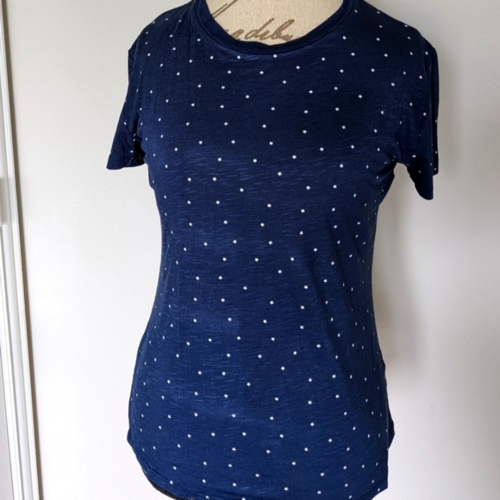 NWT Medium 'Centro' Soft Tee Navy Blue w/ White Stars